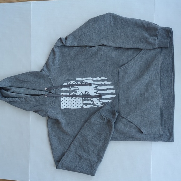 Athletic Works Fleece Heathered Hoodie Lightweight Sweatshirt SMALL Grey - Picture 10 of 16
